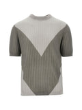 Brown Color Block Crew Neck Sweatshirt 1