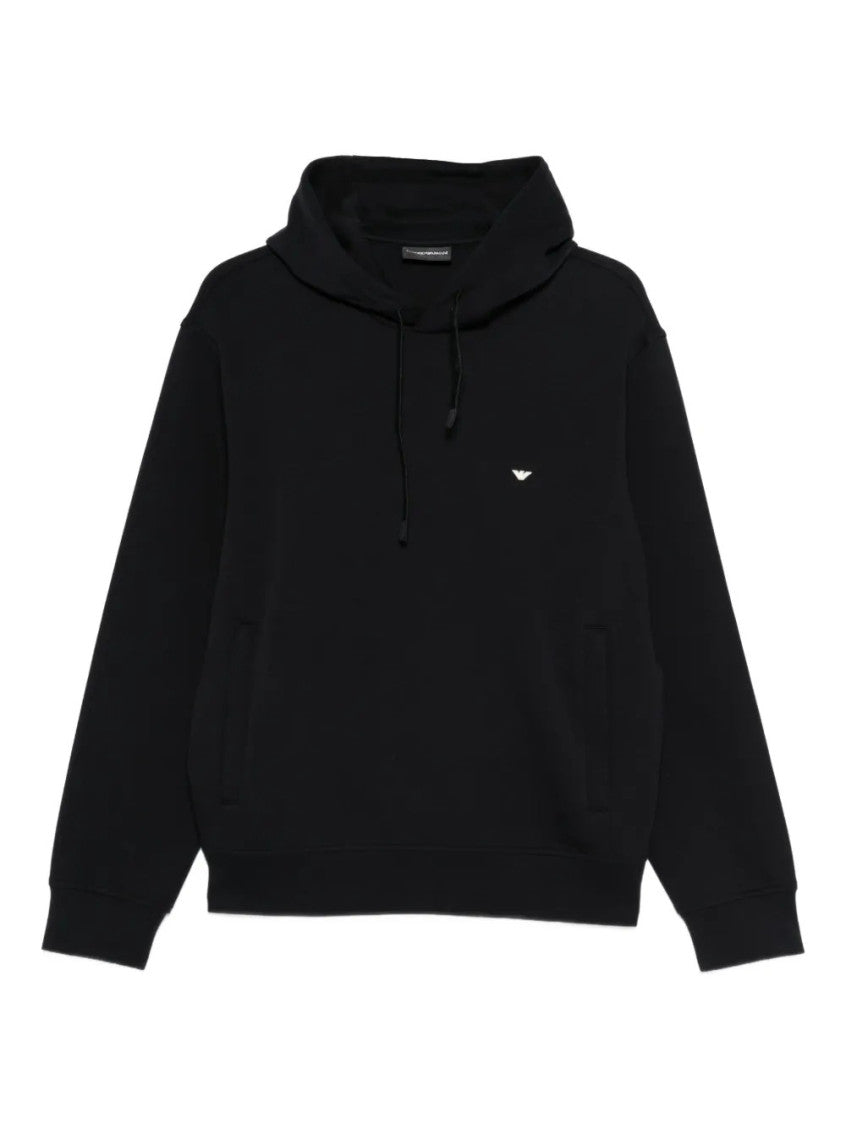 Dark Blue Logo Hood Sweatshirt 1