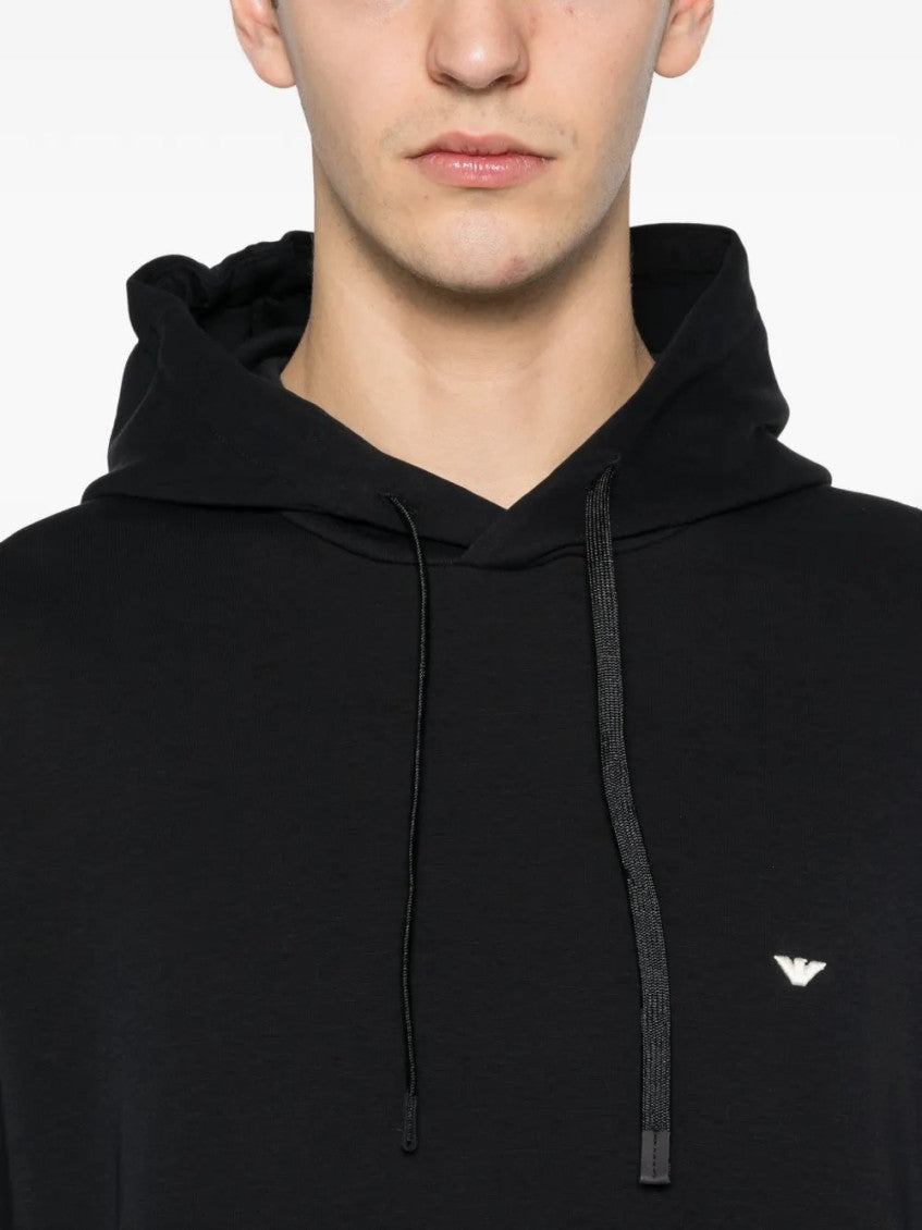 Dark Blue Logo Hood Sweatshirt 3