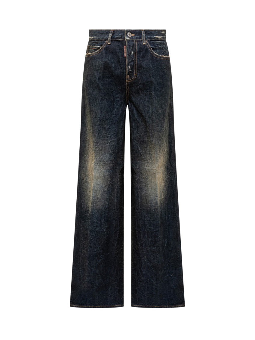 Blue Relaxed Mid Rise Jeans 1