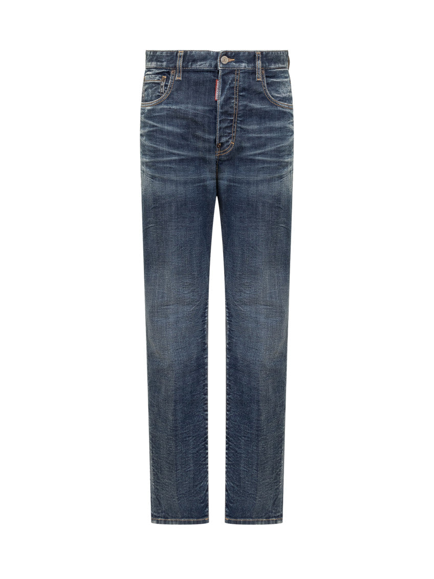 Blue Straight Mid Rise Jeans 1