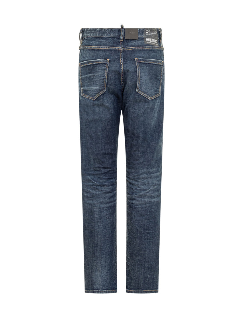 Blue Straight Mid Rise Jeans 2