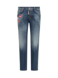 Blue Straight Mid Rise Jeans 1
