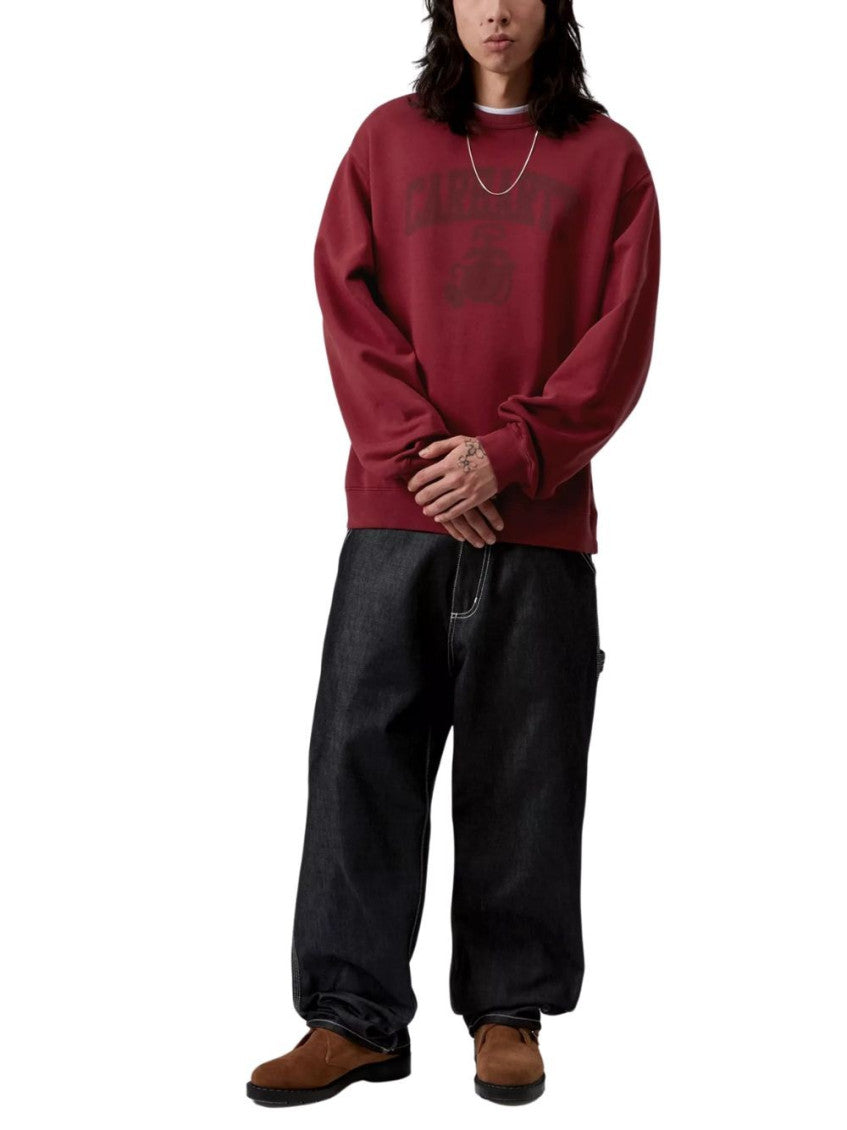 Red Graphic Crew Neck Sweatshirt 2