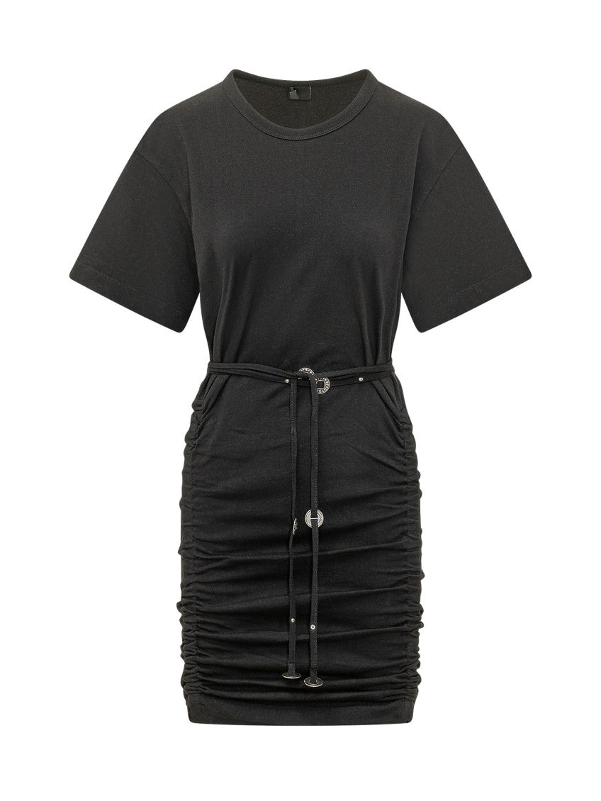 Black Round Neck Mini Dress 1