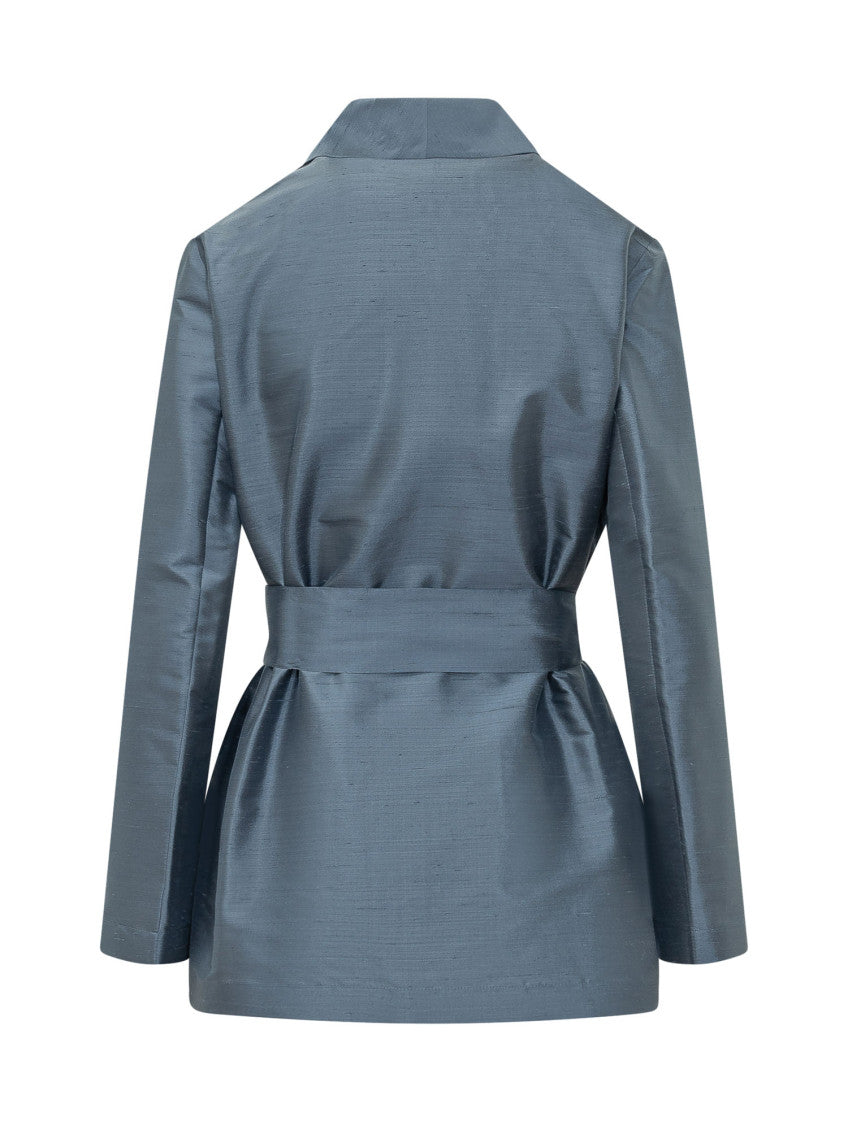 Blue Waist Tie Shirt 2