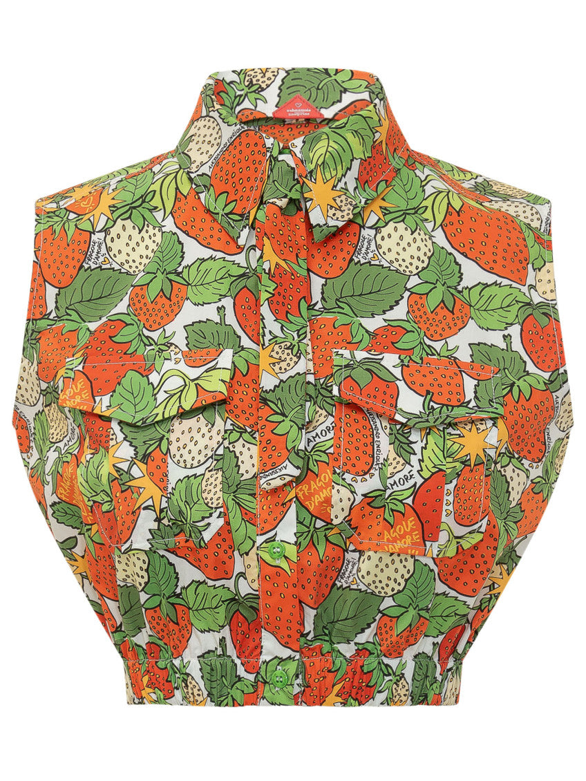 Multicolour Printed Sleeveless Shirt 1