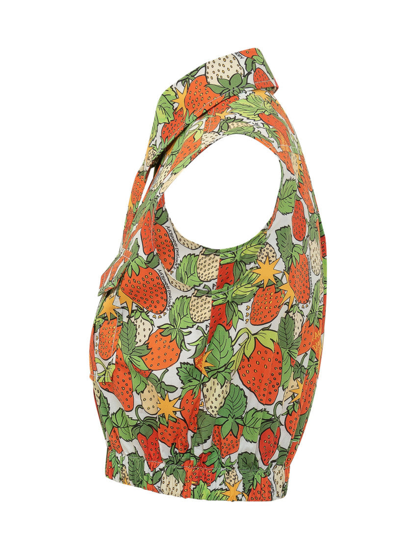 Multicolour Printed Sleeveless Shirt 3