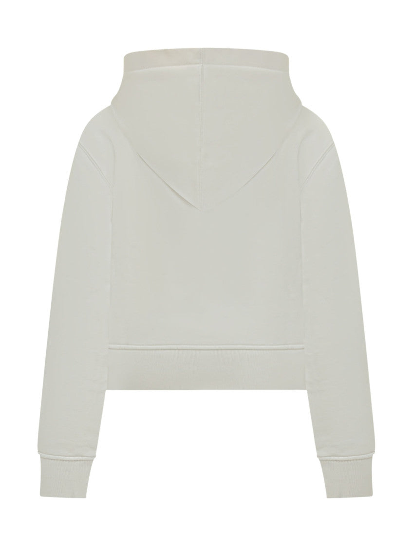 White Graphic Hood Sweatshirt 2