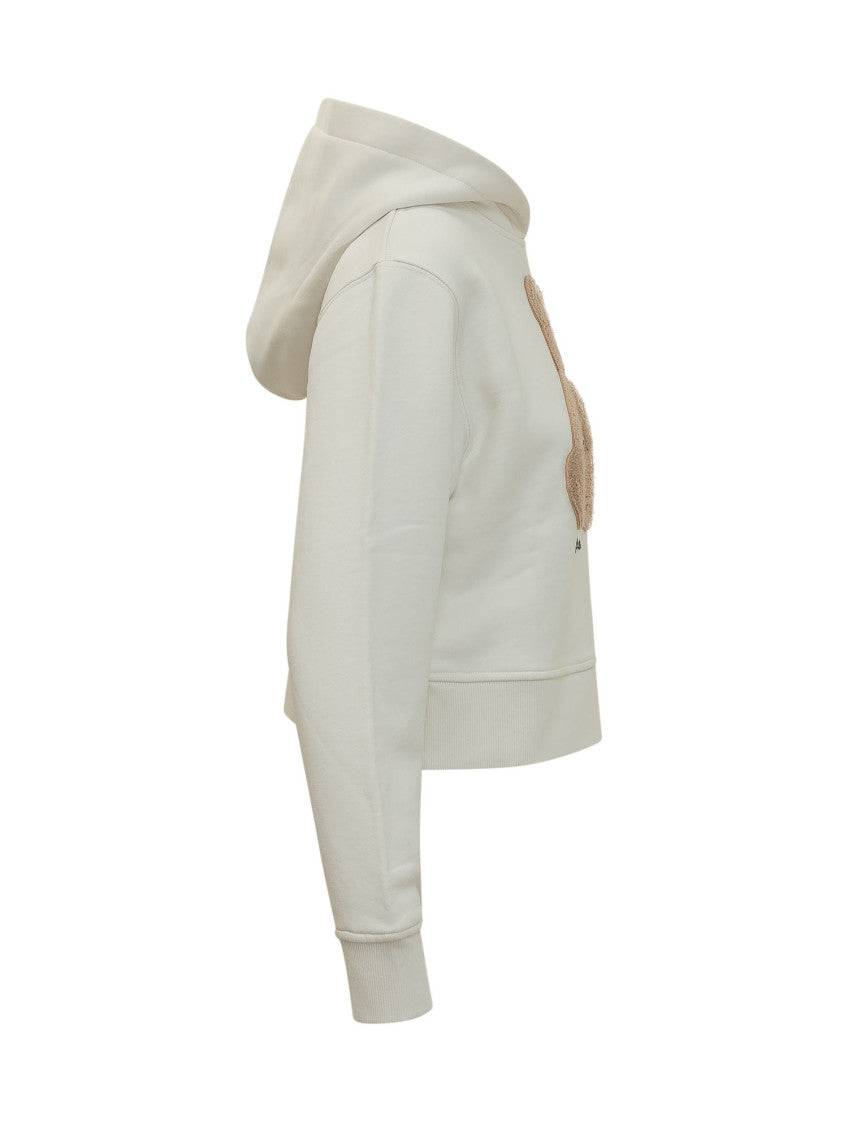White Graphic Hood Sweatshirt 3
