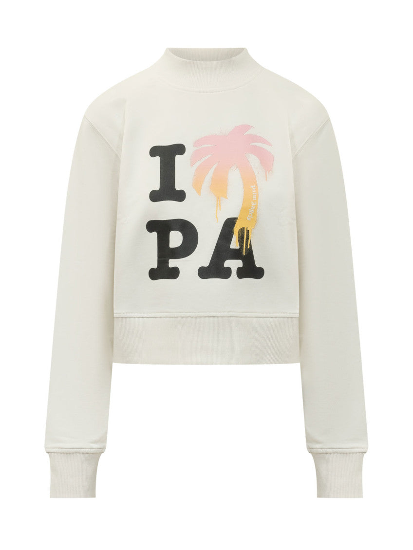 White Graphic Crew Neck Sweatshirt 1