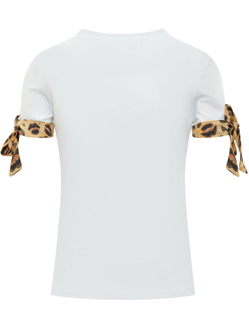 White Embroidered Crew Neck T-Shirt 2