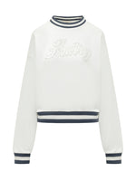 White Embellished Crew Neck Sweatshirt 1