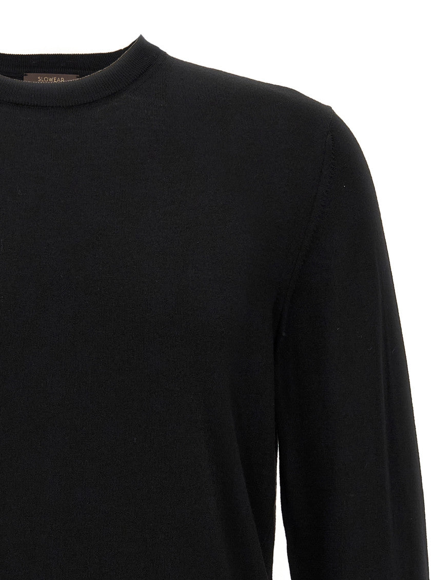 Black Wool Solid Sweater 3