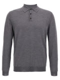 Grey Wool Polo Shirt 1