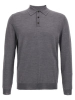 Grey Wool Polo Shirt 1