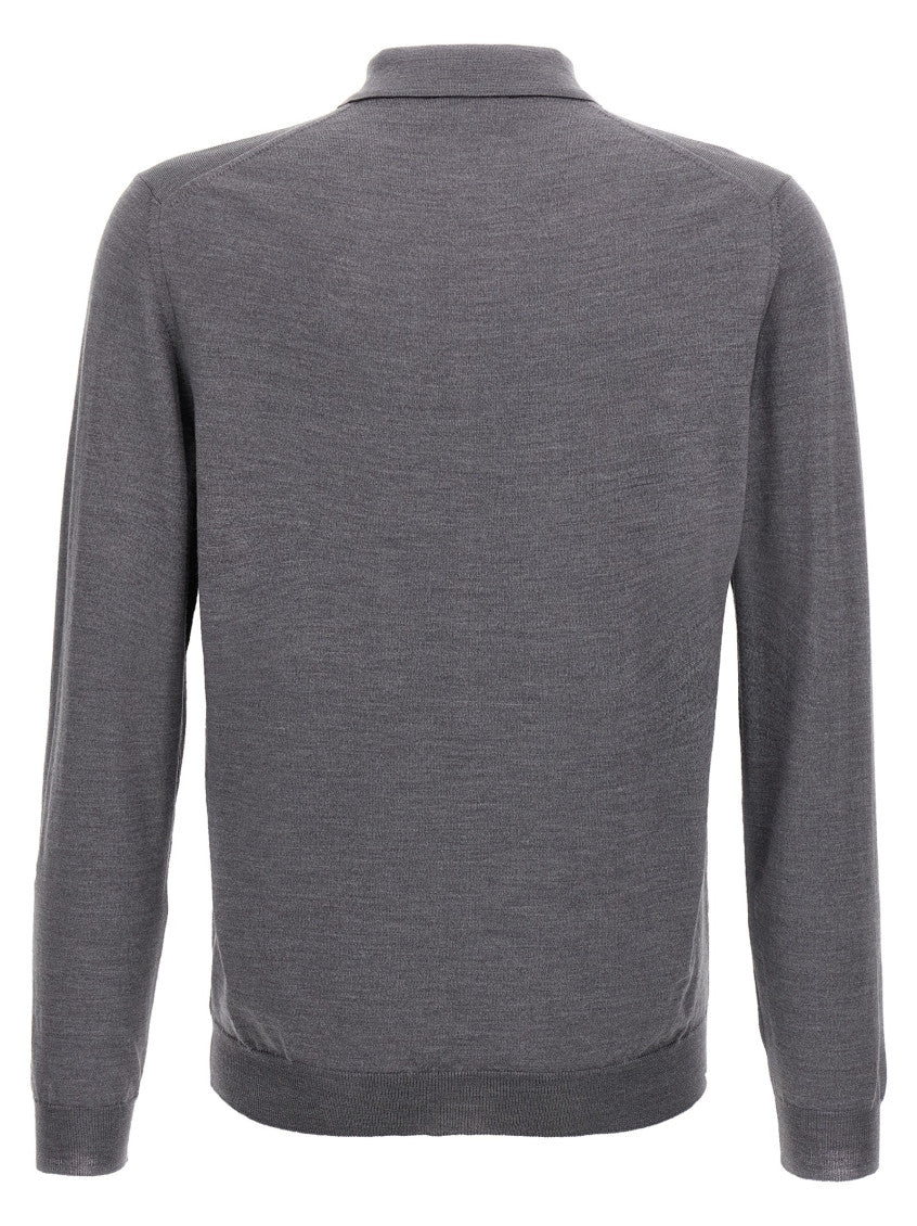 Grey Wool Polo Shirt 2