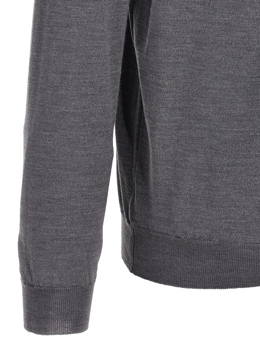 Grey Wool Polo Shirt 4