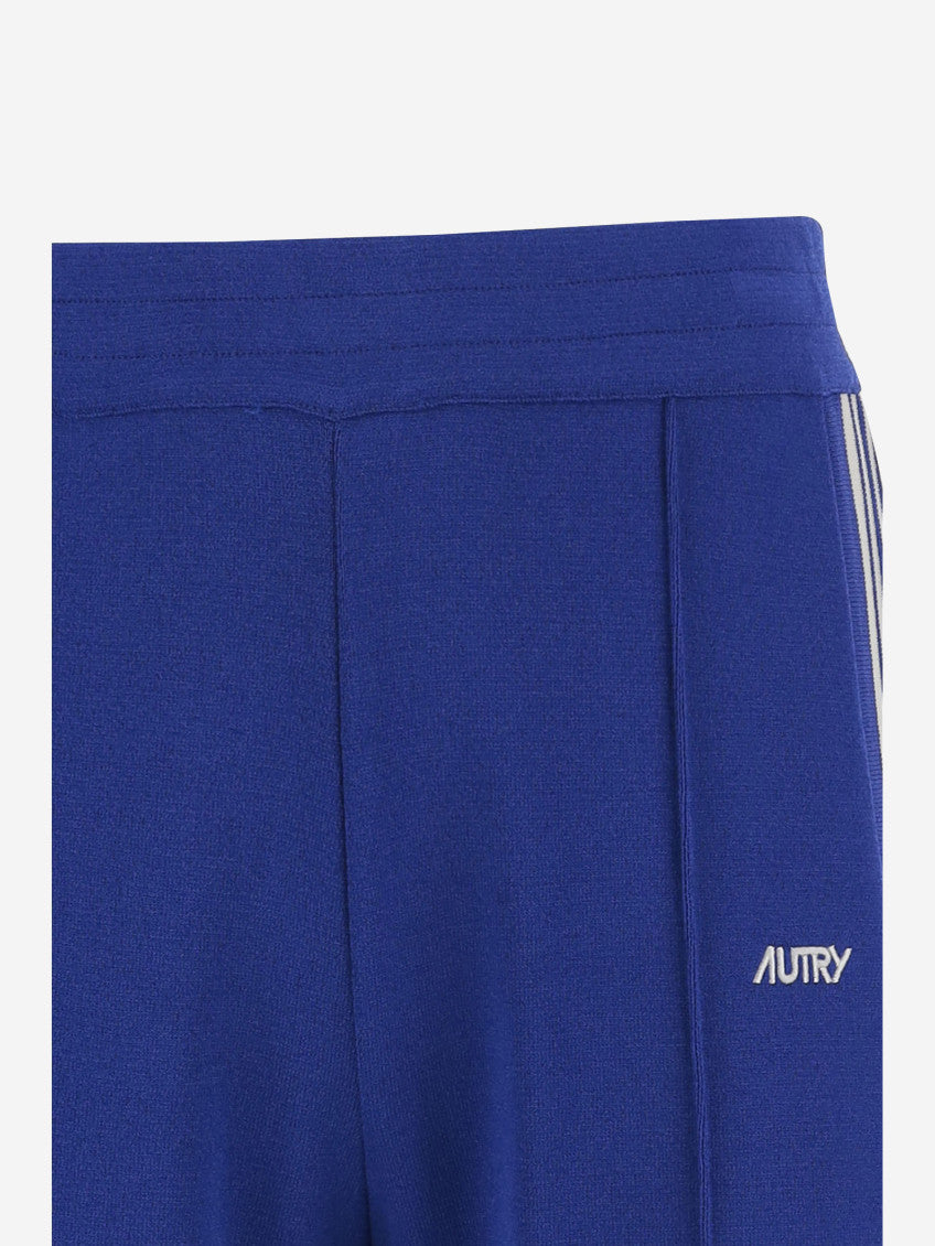 Royal Blue Knitted Viscose Joggers 4