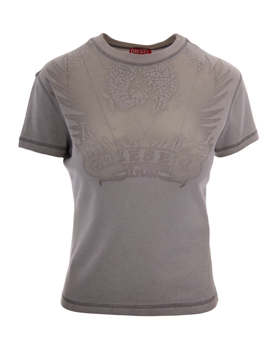 Grey Graphic Crew Neck T-Shirt 1