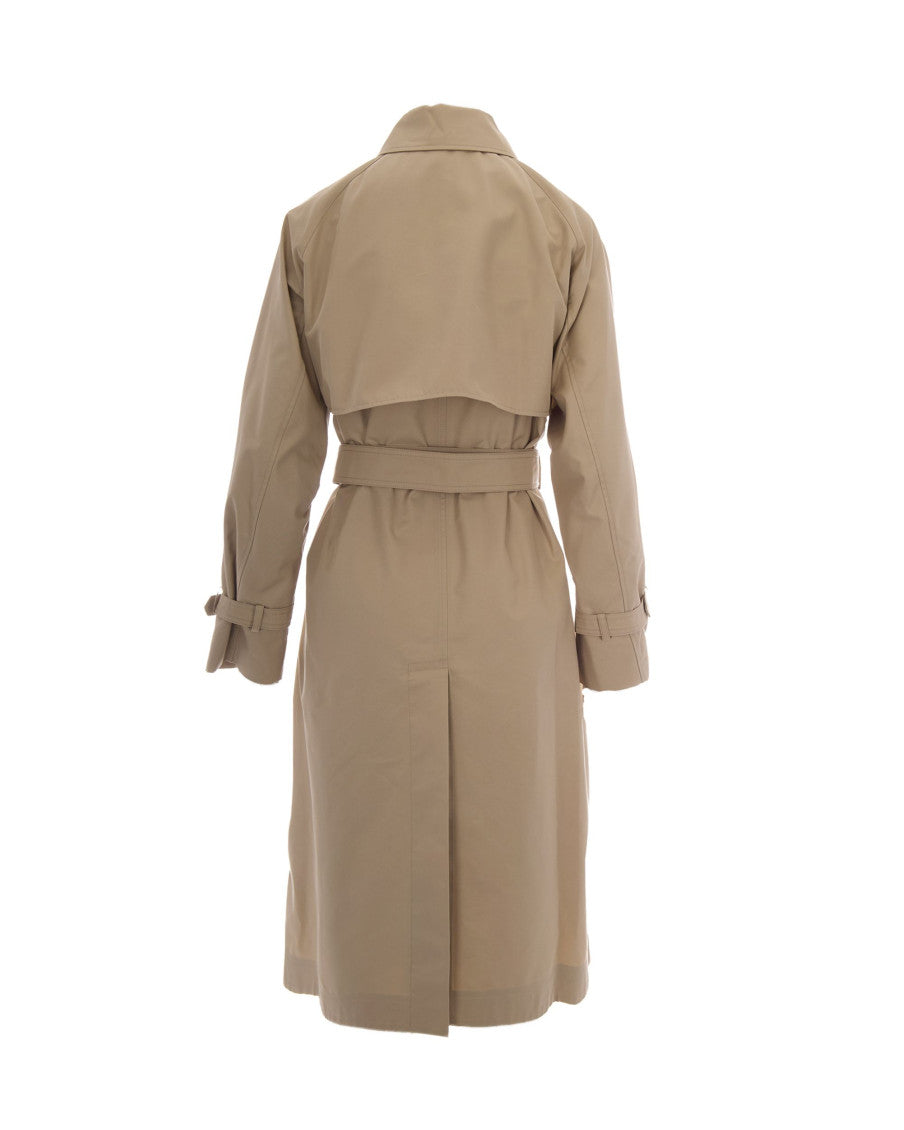 Beige Shirt Collar Trench Coat 2