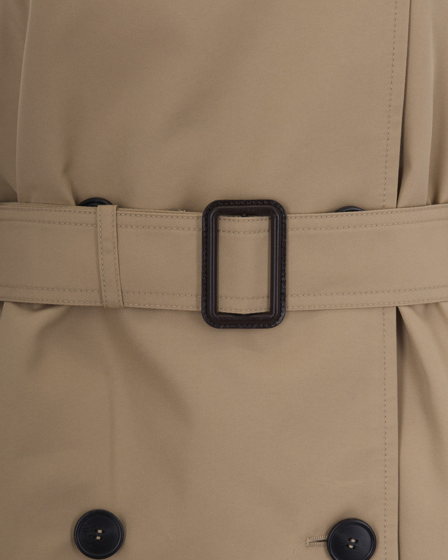 Beige Shirt Collar Trench Coat 3