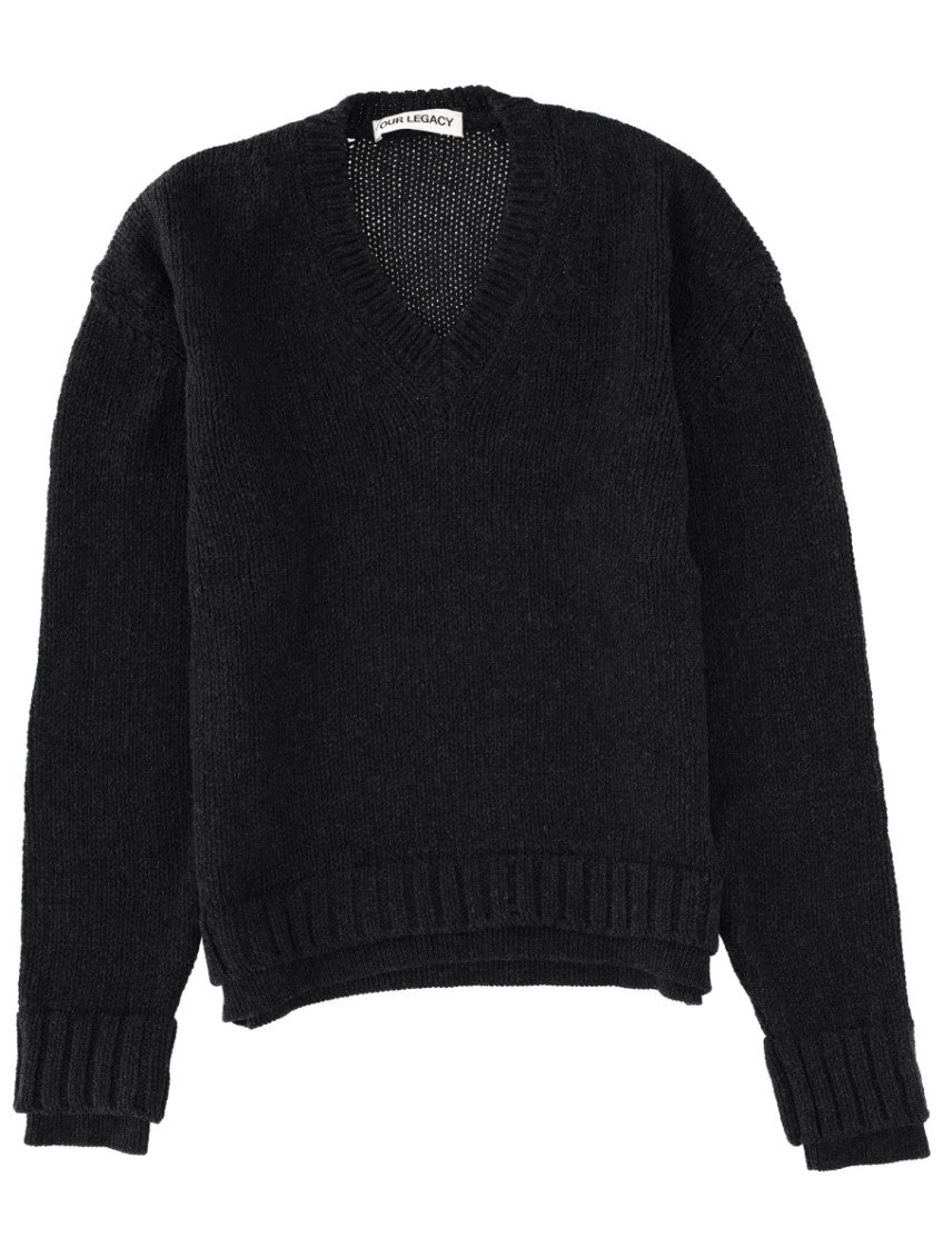 Black V Neck Sweaters 1