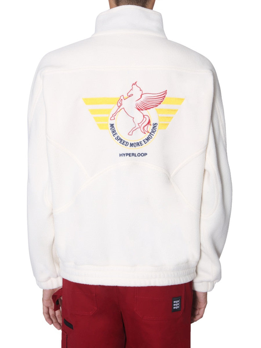 White Mock Collar Sweatshirts 3