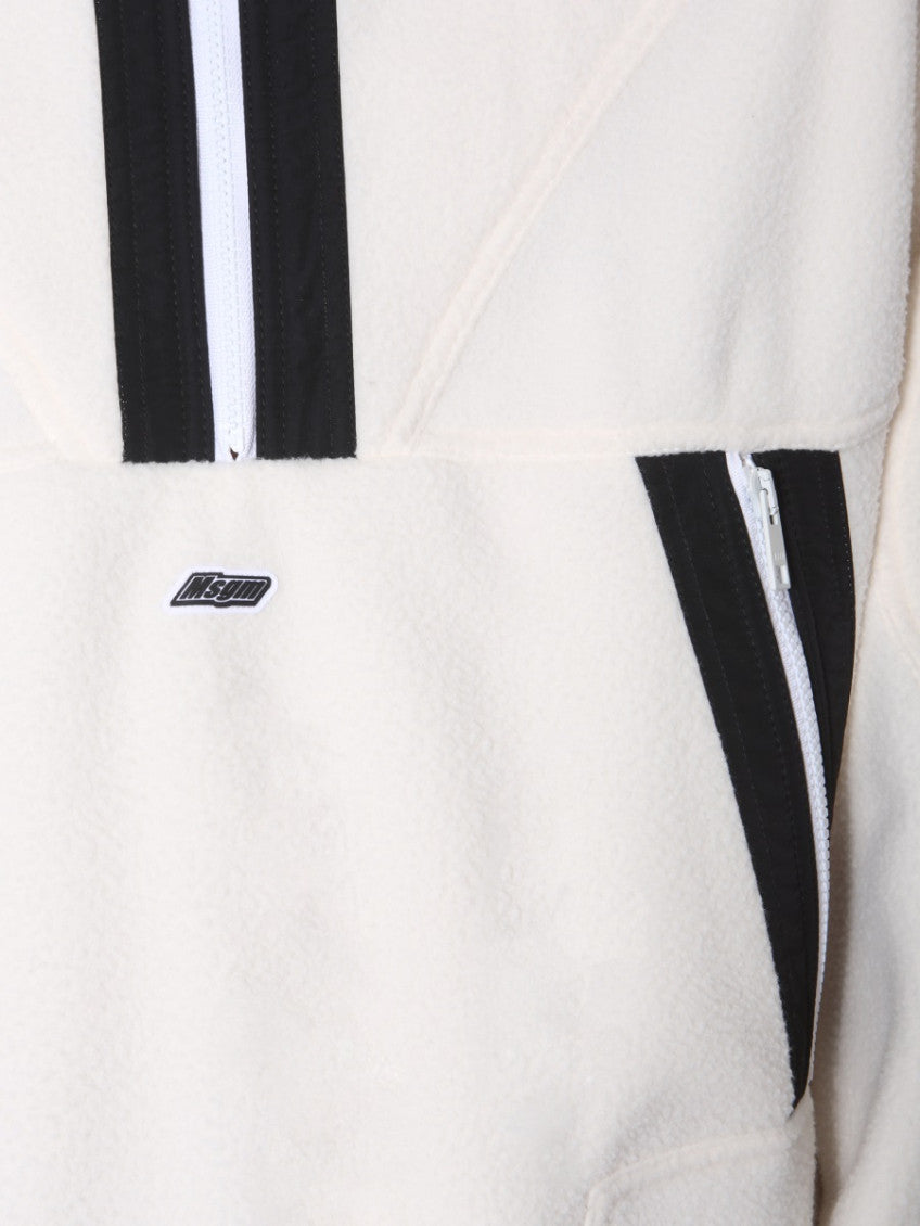 White Mock Collar Sweatshirts 4