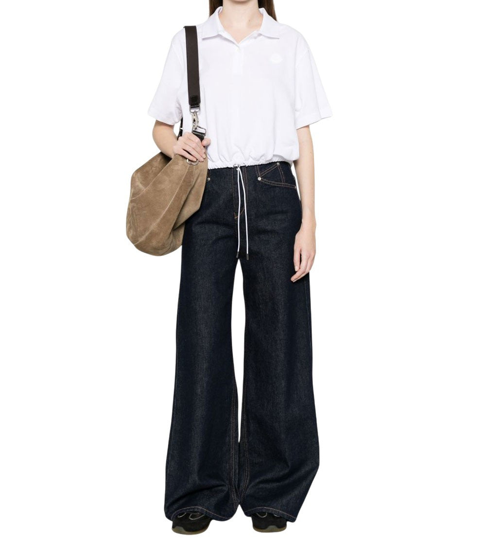 White Solid Shirt Collar Polo 2