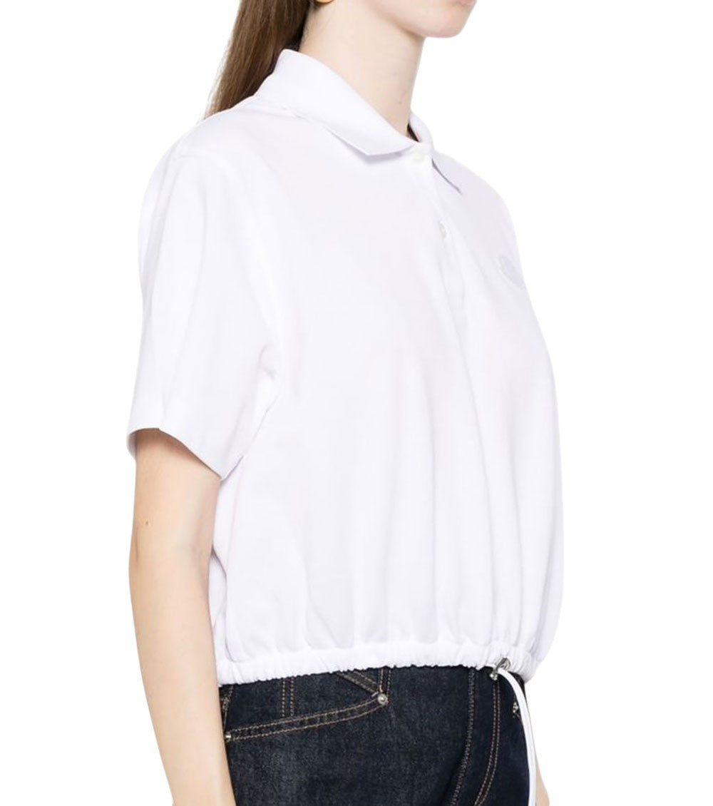 White Solid Shirt Collar Polo 4