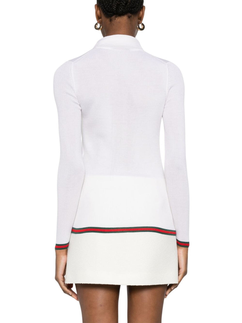 White Solid Shirt Collar Polo 3