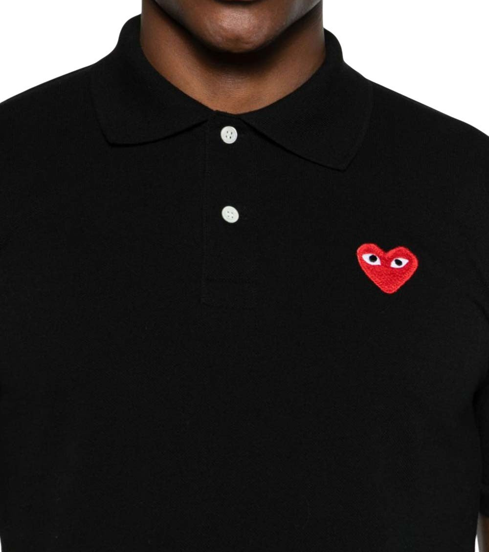 Black Logo Shirt Collar Polo 5