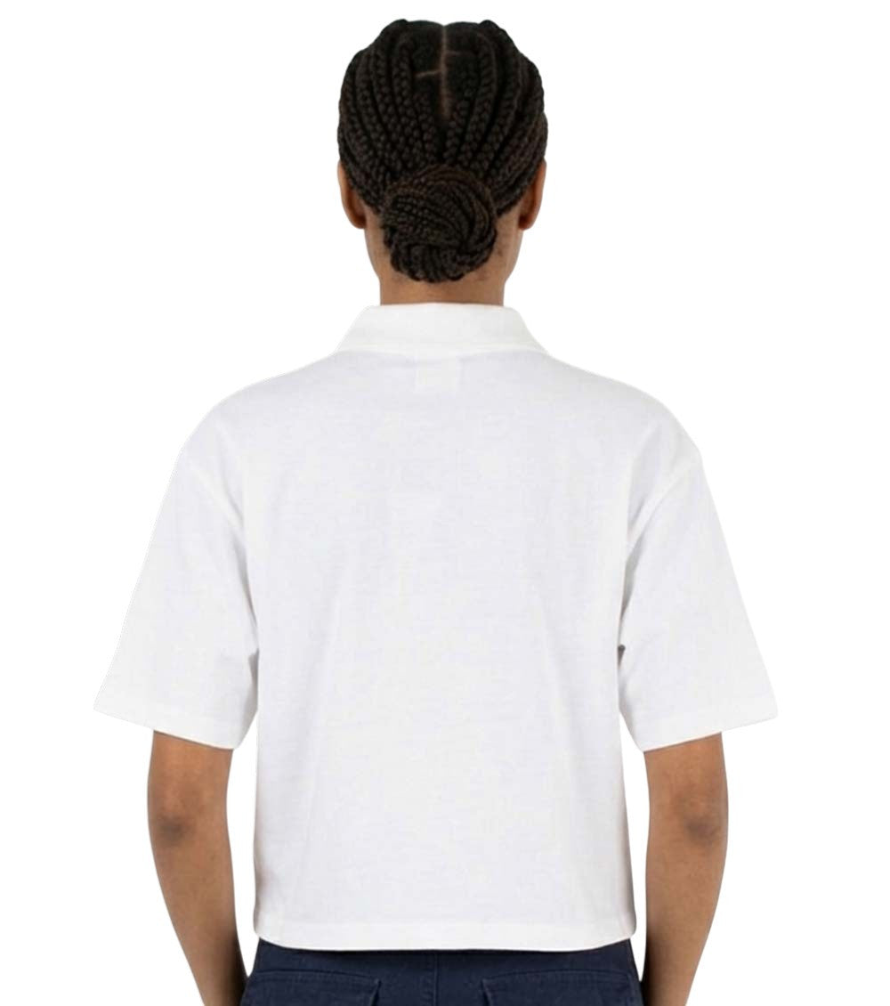White Logo Shirt Collar Polo 4