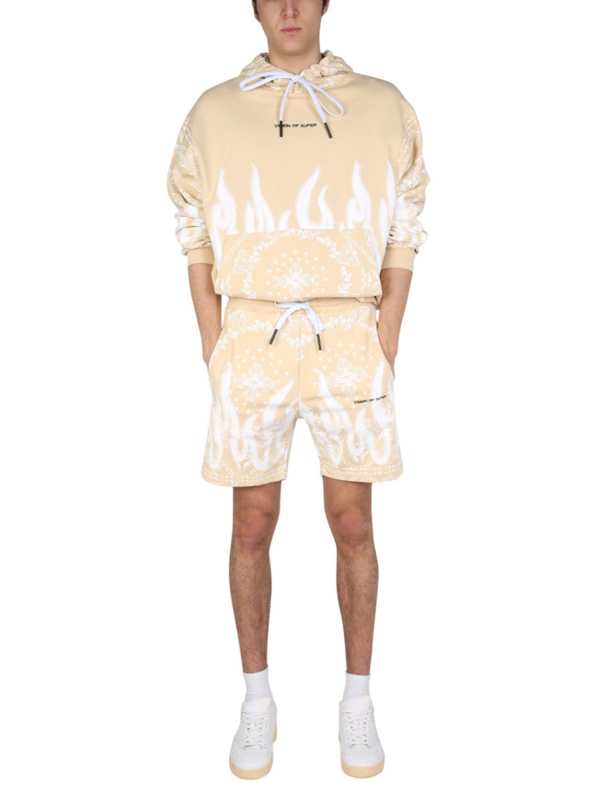 Beige Logo Hood Sweatshirts 2