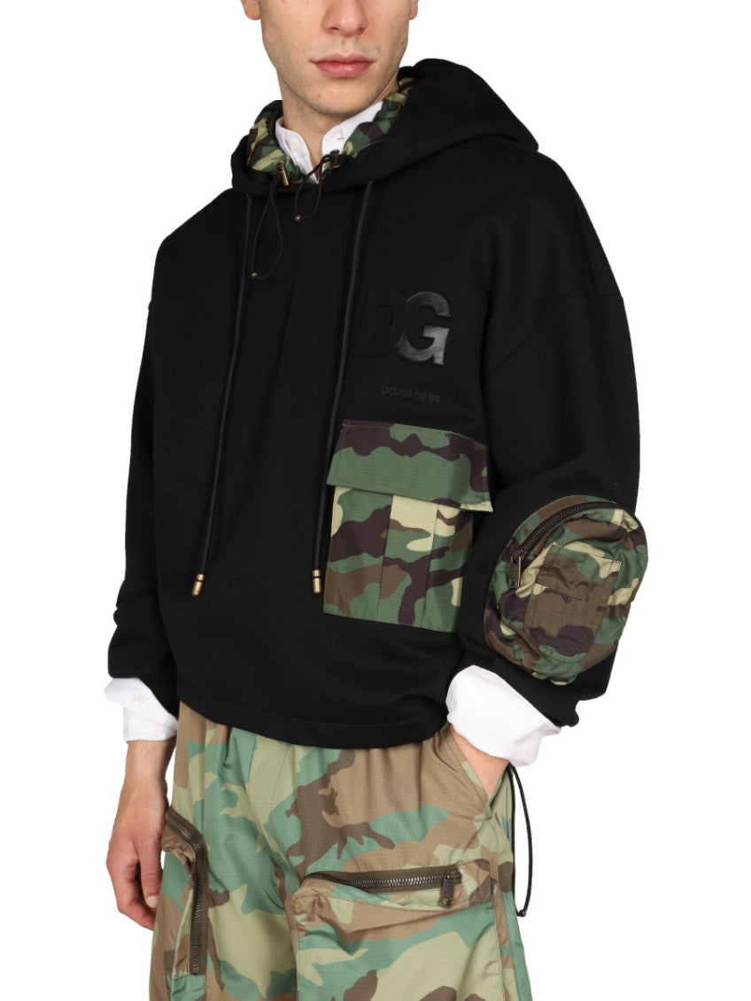 Black Logo Hood Sweatshirts 4
