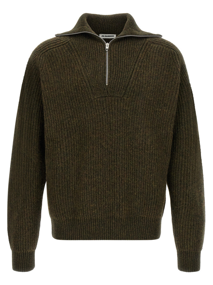 Green Half Zip Sweaters 1