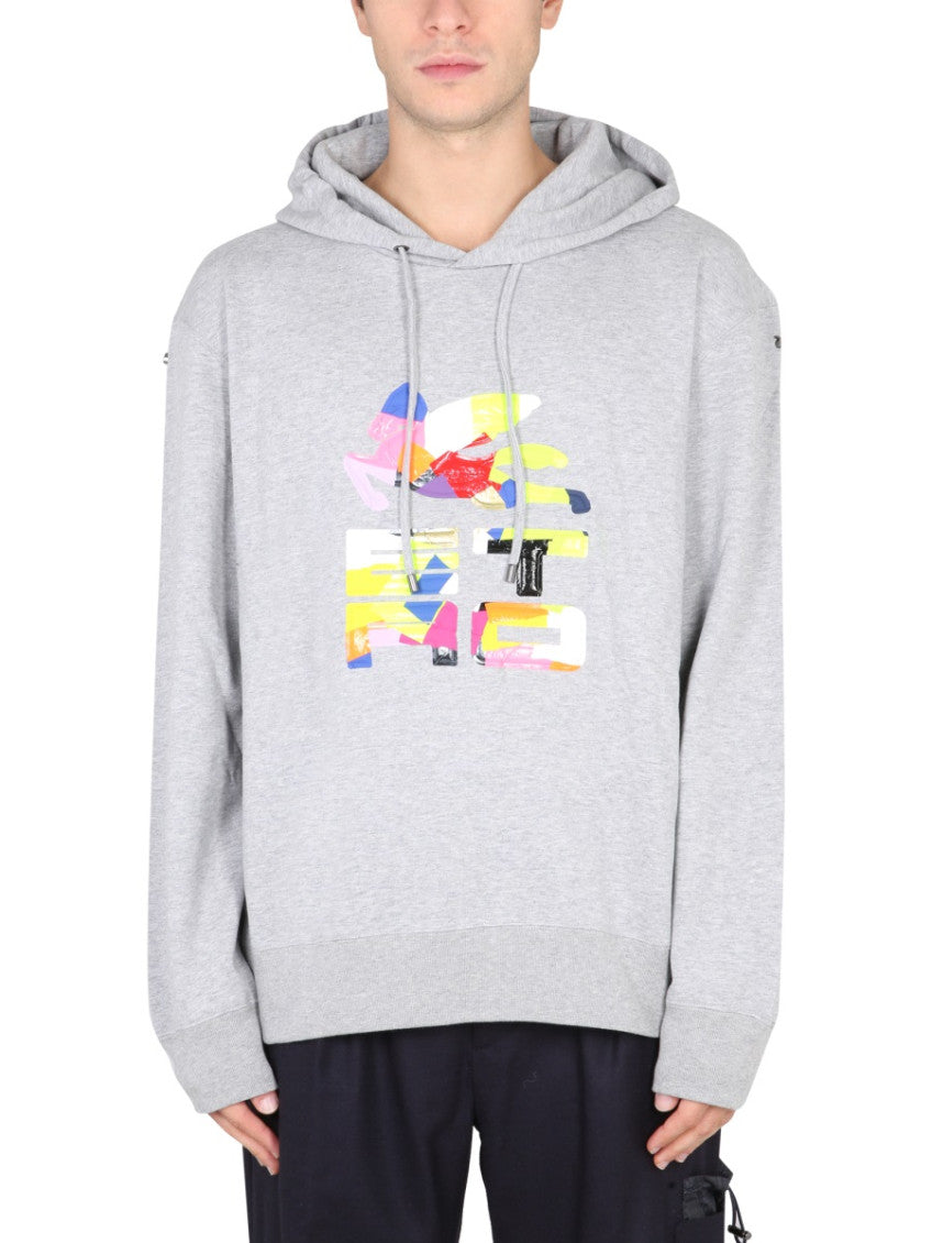 Grey Logo Hood Sweatshirts 1