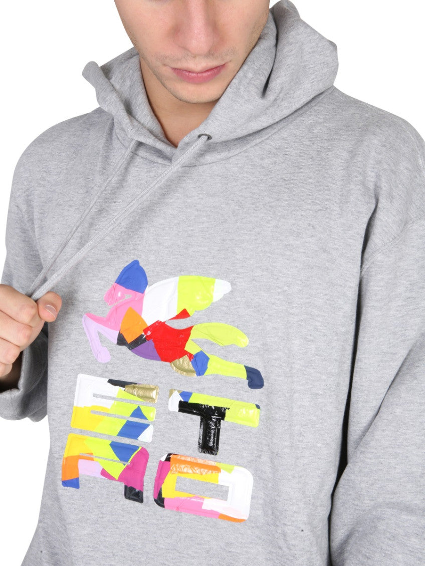 Grey Logo Hood Sweatshirts 4