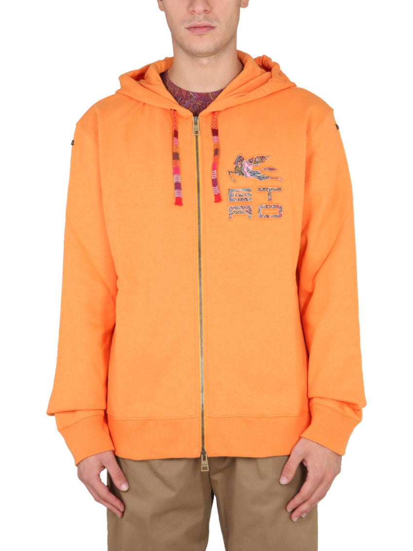 Orange Graphic Hood Sweatshirts 1