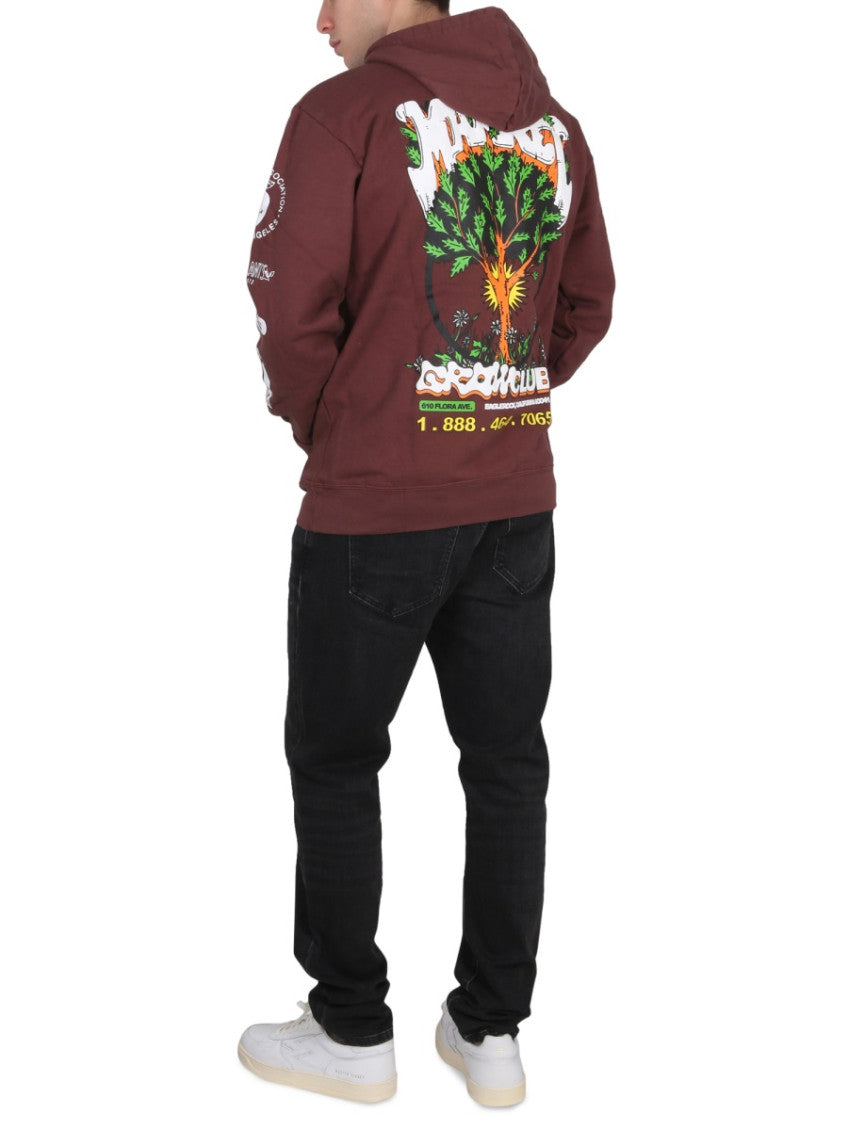 Brown Graphic Hood Sweatshirt 3