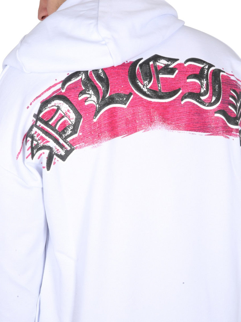 White Graphic Hood Sweatshirts 4