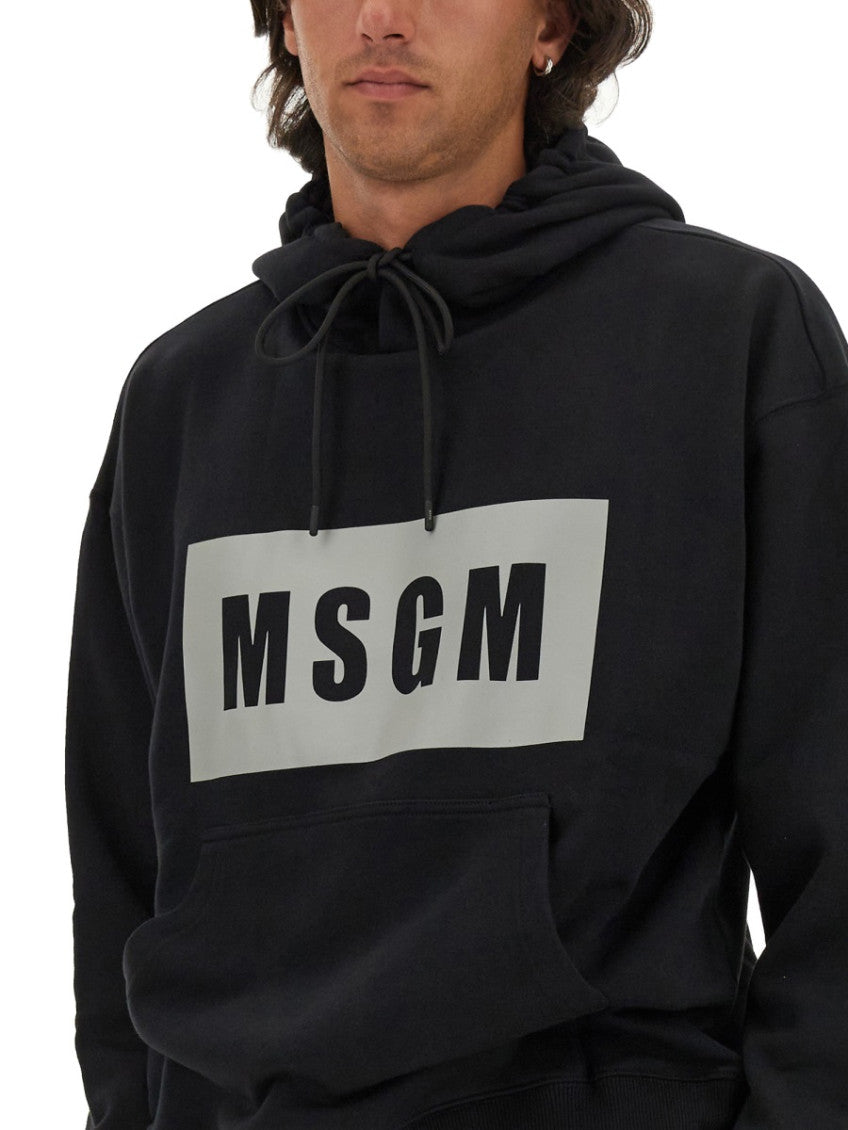 Black Logo Hood Sweatshirt 4