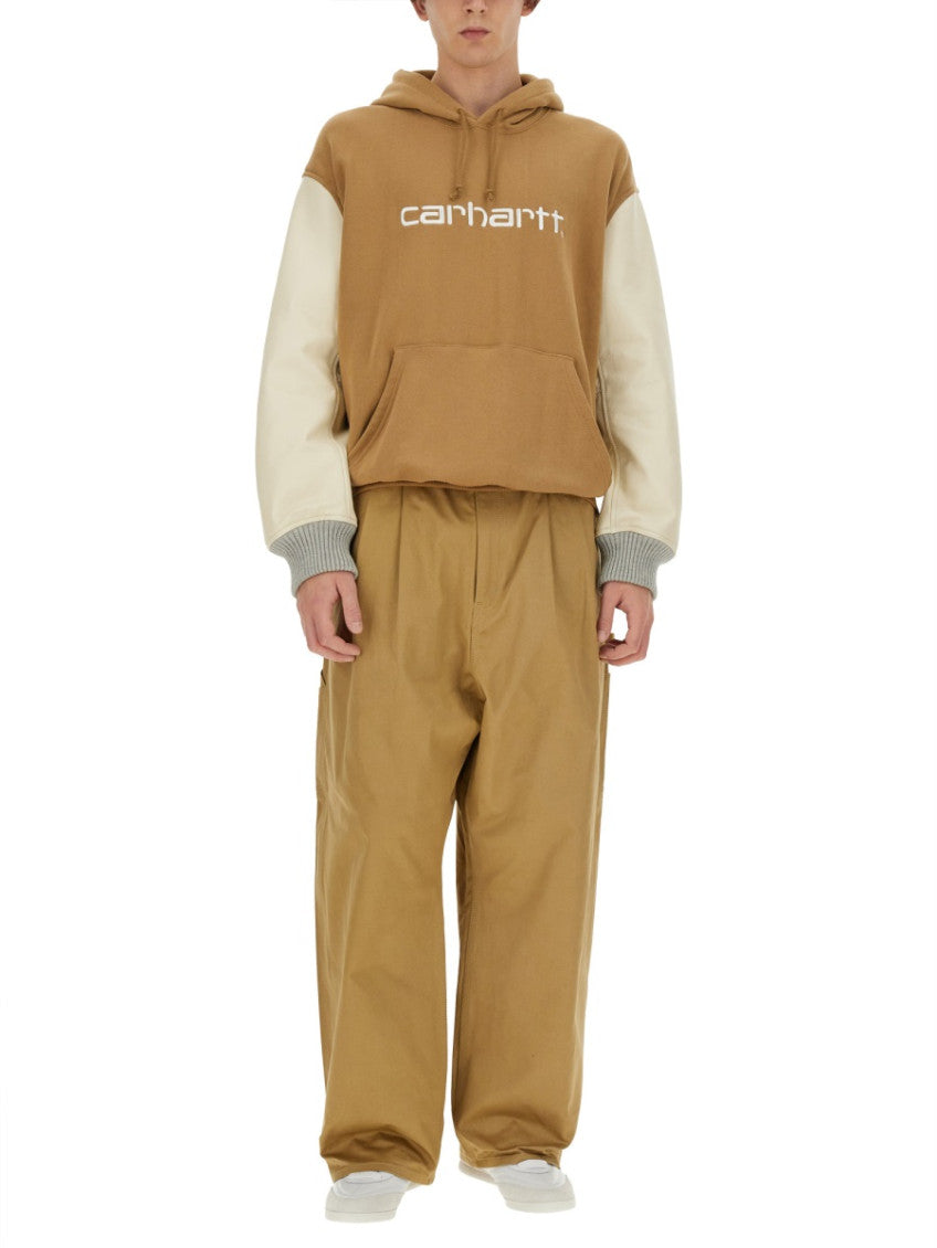Beige Logo Hood Sweatshirts 2