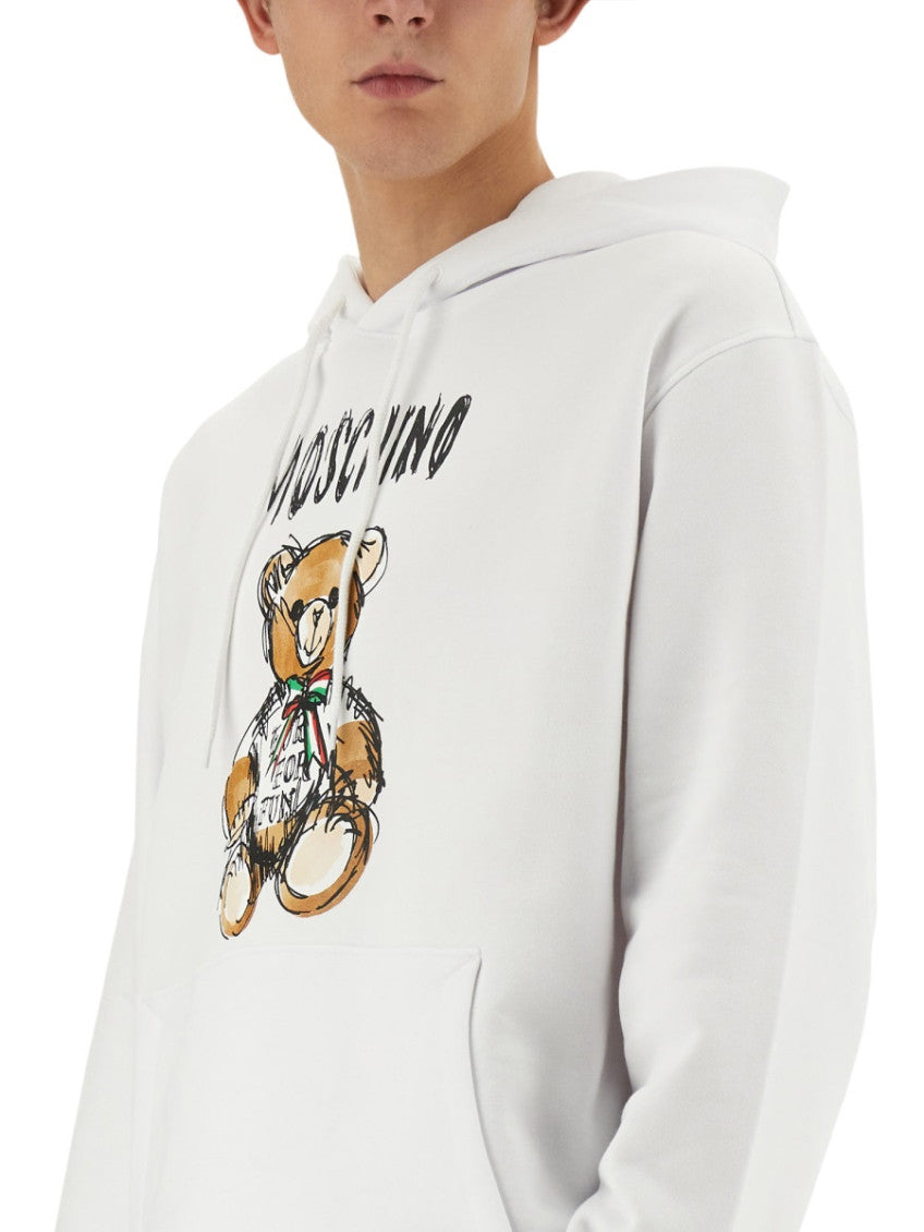 White Graphic Hood Sweatshirts 4