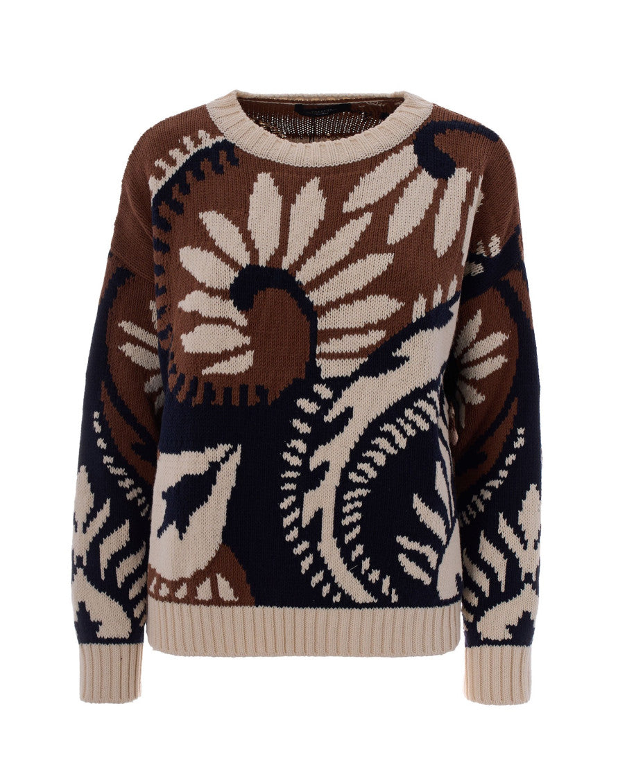 Multicolor  Knitted Crew Neck Sweater 1