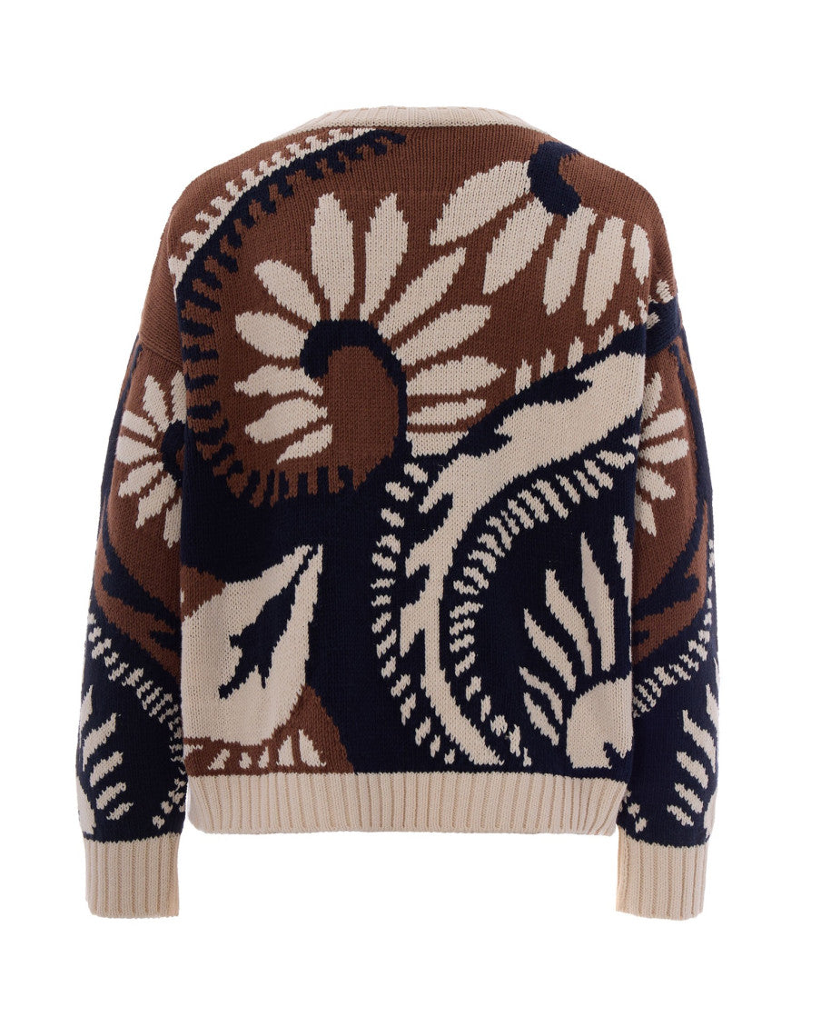 Multicolor  Knitted Crew Neck Sweater 2