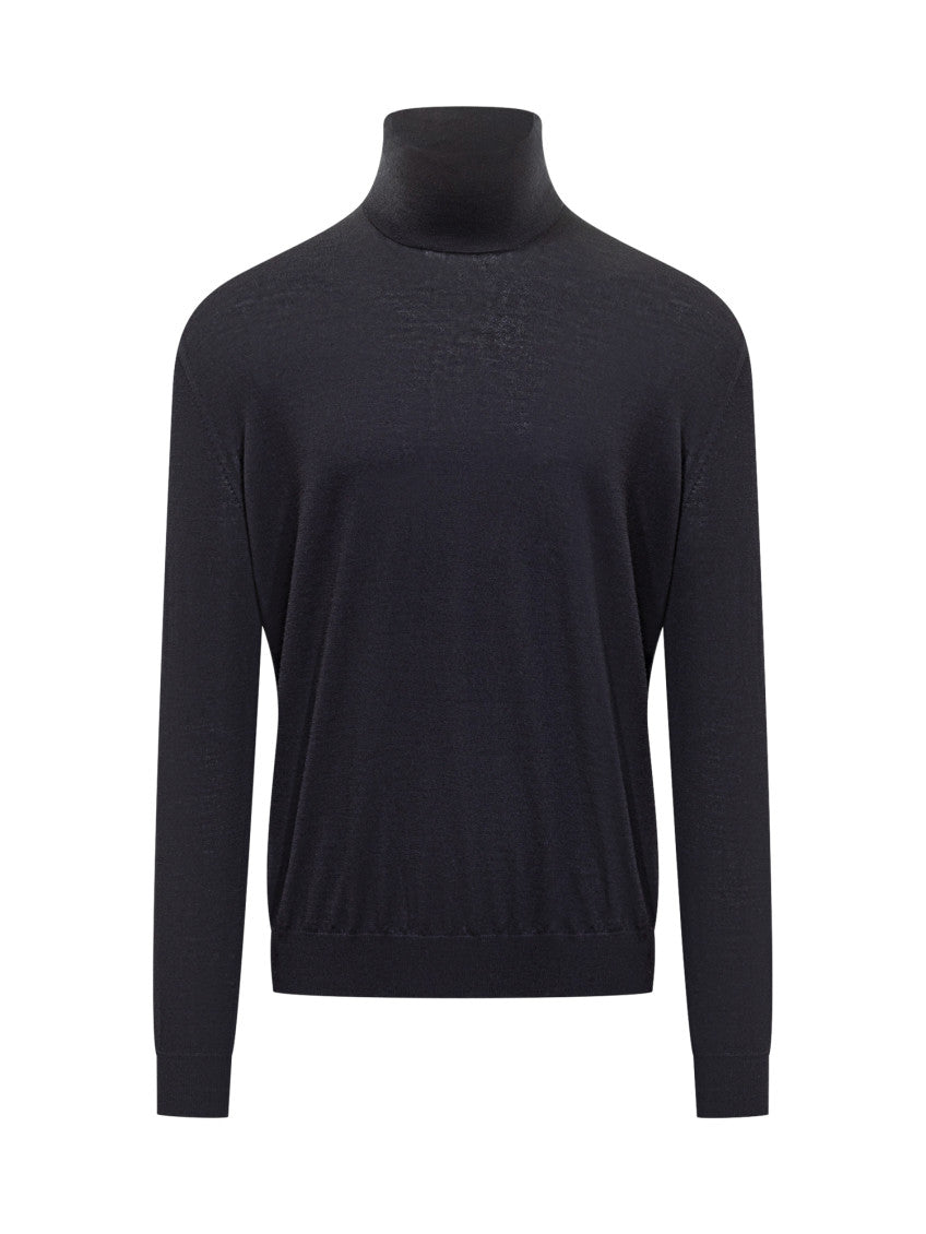 Dark Blue Solid Sweaters 1