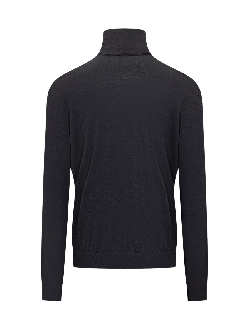 Dark Blue Solid Sweaters 2