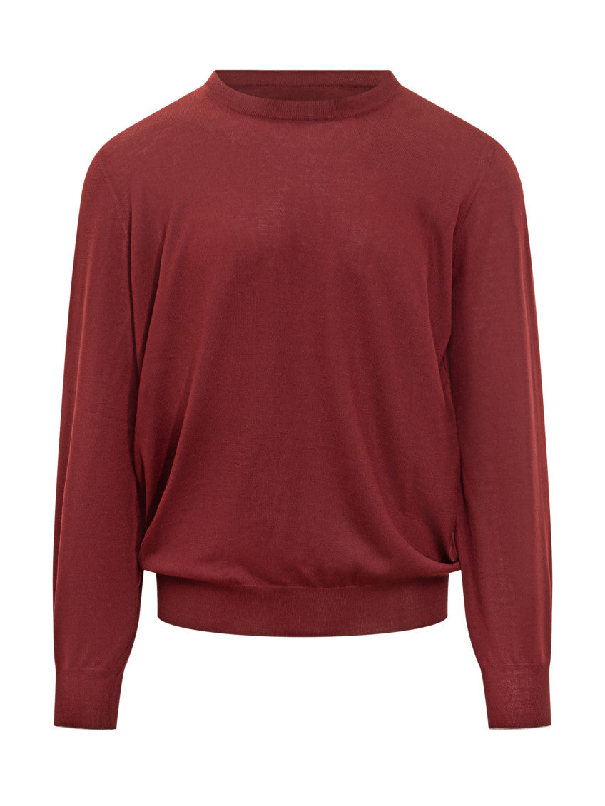 Red Solid Regular Sweaters 1